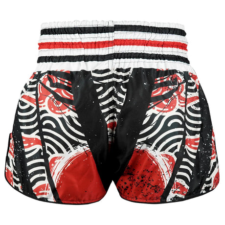 RMS102 TUFF High-Cut Retro Muaythai Shorts Waves of Bushido Elegance