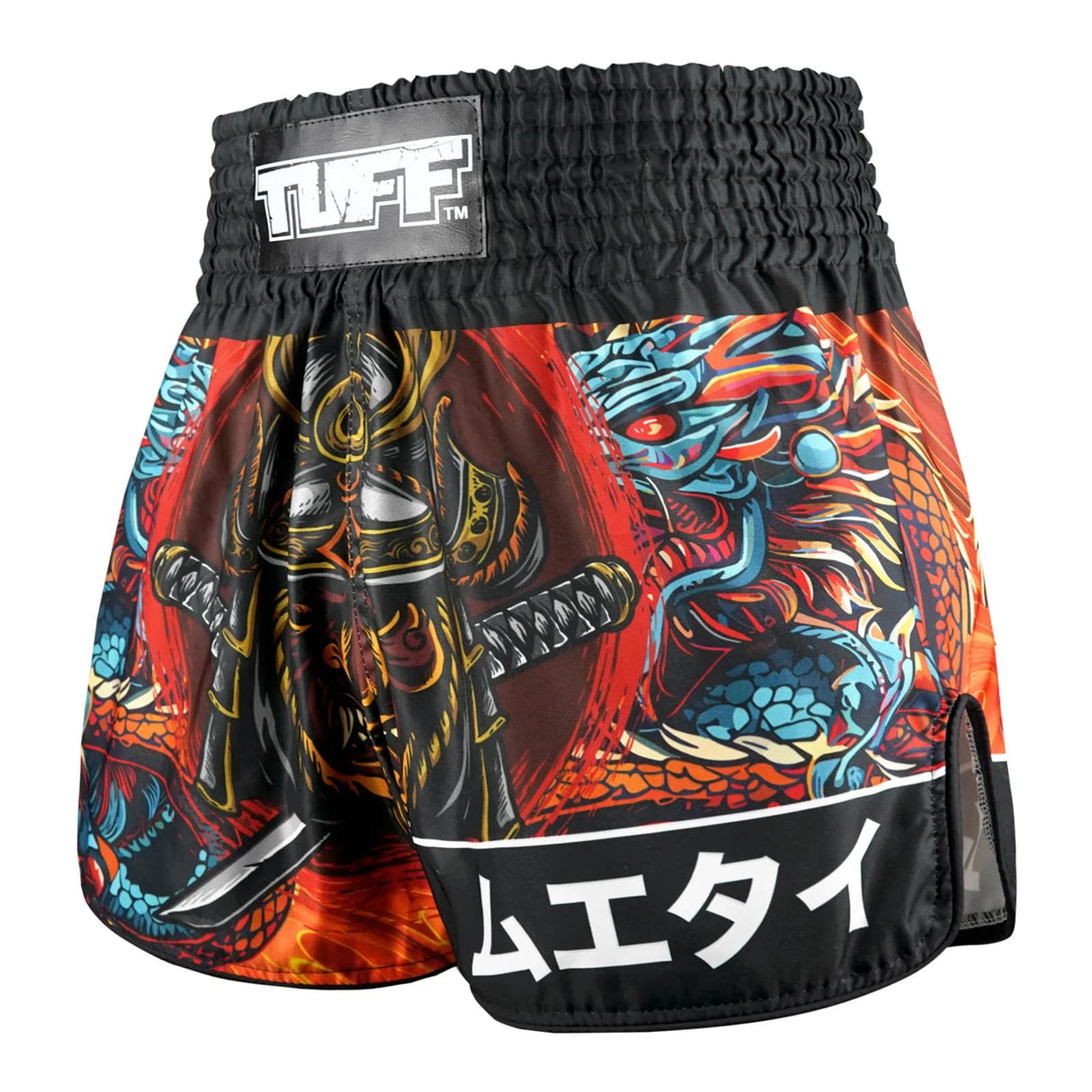 RMS103 TUFF High-Cut Retro Muaythai Shorts Seraphic Seiryu Samurai Saga