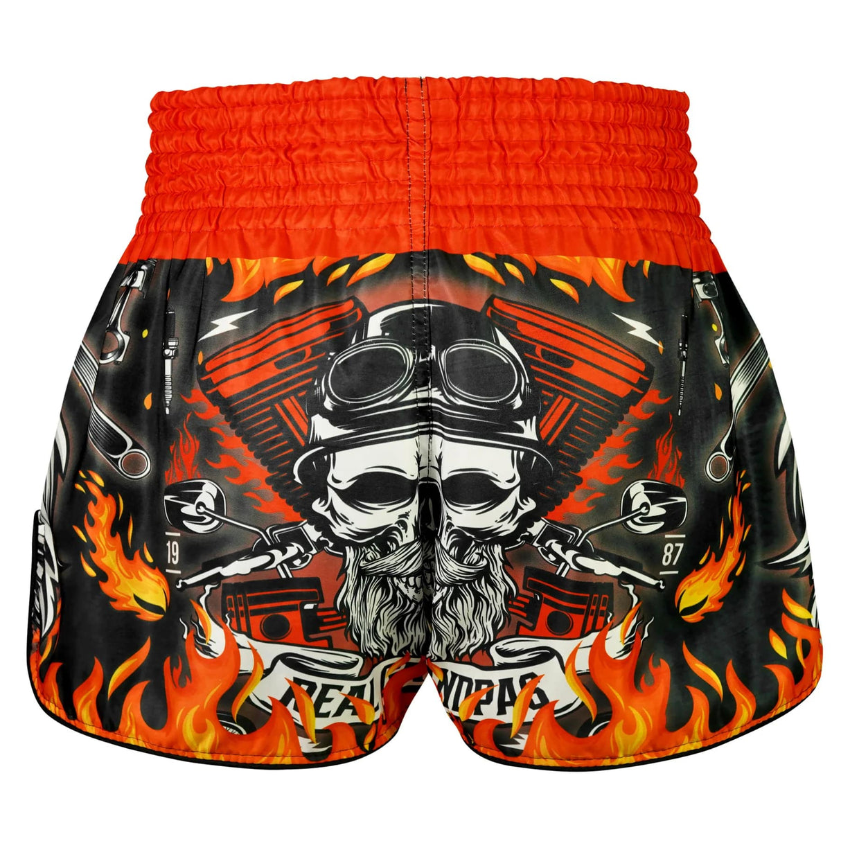 RMS108 TUFF High-Cut Retro Muaythai Shorts Graybeard and The Eagle
