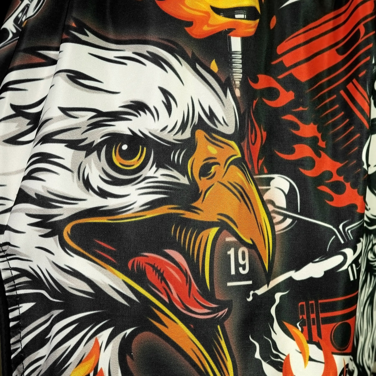 RMS108 TUFF High-Cut Retro Muaythai Shorts Graybeard and The Eagle