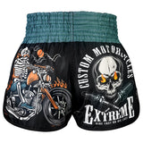 RMS109 TUFF High-Cut Retro Muaythai Shorts The Skull Rider