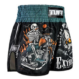 RMS109 TUFF High-Cut Retro Muaythai Shorts The Skull Rider