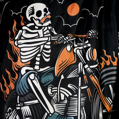 RMS109 TUFF High-Cut Retro Muaythai Shorts The Skull Rider