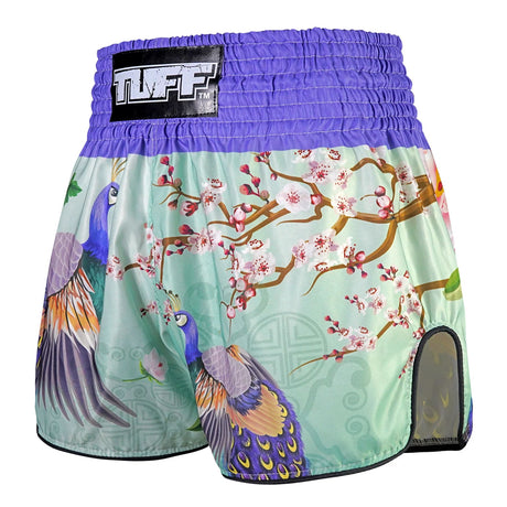 RMS112 TUFF High-Cut Retro Muaythai Shorts Yugana Kujaku The Elegance Peacock