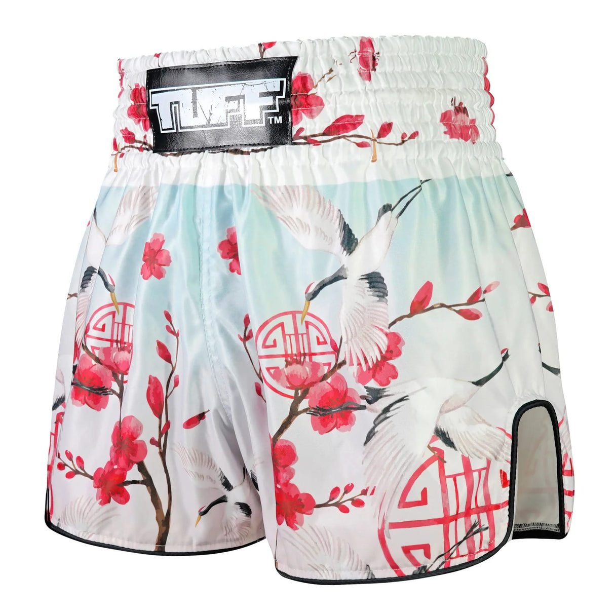 RMS114 TUFF High-Cut Retro Muaythai Shorts Akai Tsuru The Red Crane