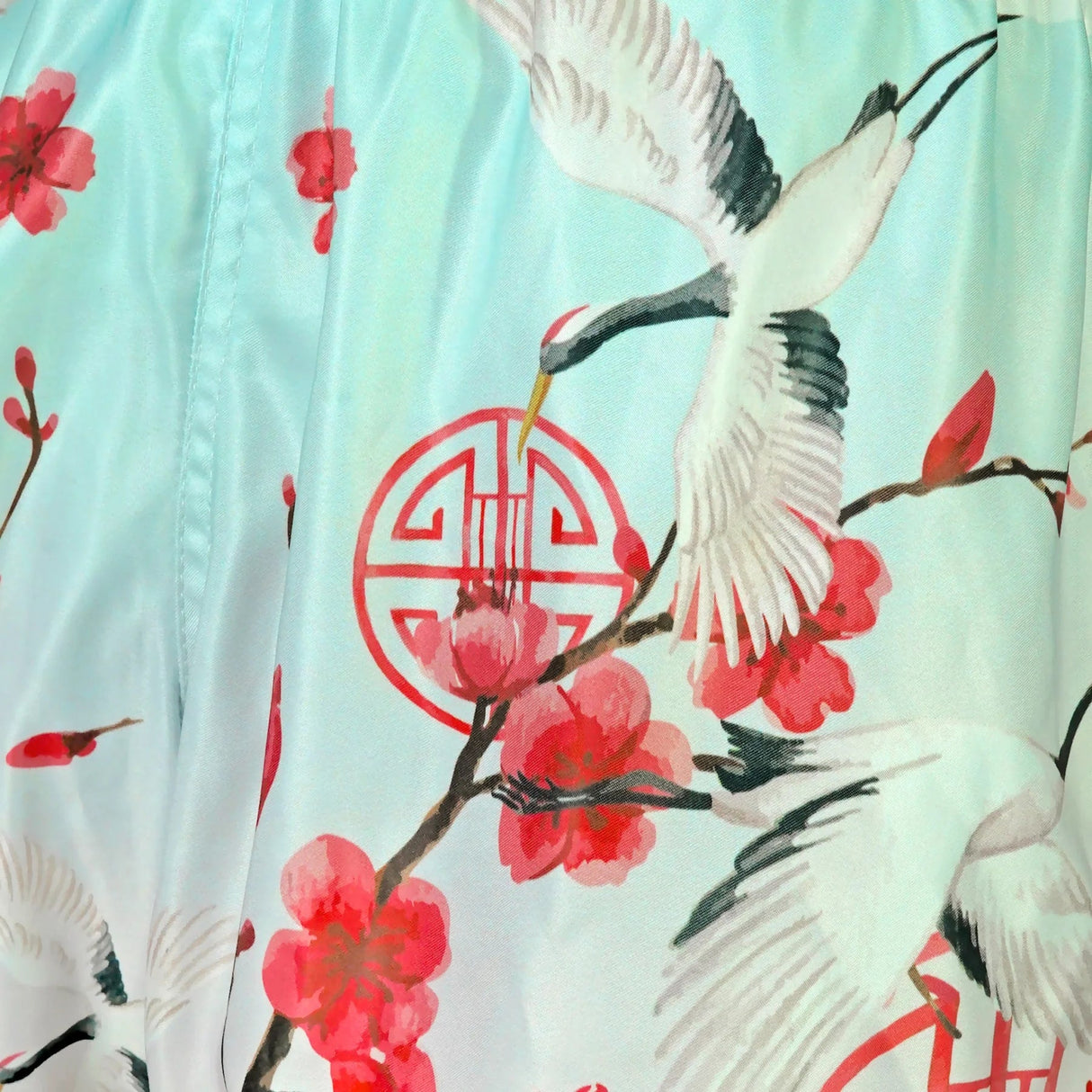 RMS114 TUFF High-Cut Retro Muaythai Shorts Akai Tsuru The Red Crane