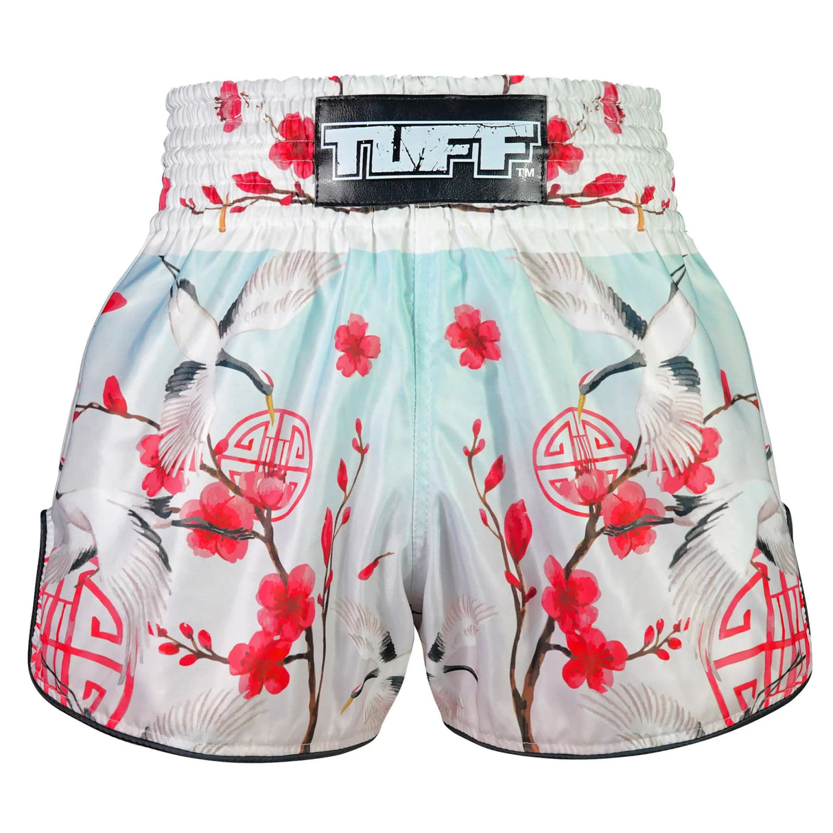 RMS114 TUFF High-Cut Retro Muaythai Shorts Akai Tsuru The Red Crane