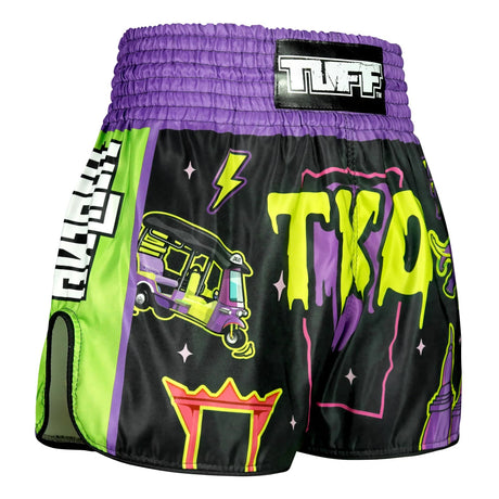RMS118 TUFF High-Cut Retro Muaythai Shorts The TKO Night