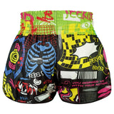 RMS119 TUFF High-Cut Retro Muaythai Shorts Neon Graffiti