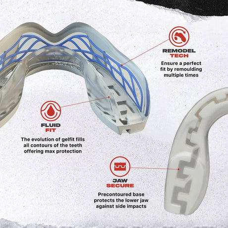 SafeJawz Nitro Mouth Guard White-Blue