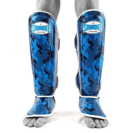 Sandee Kids Shin Guards Camo Blue
