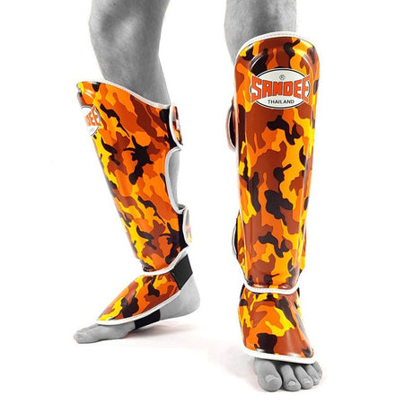 Sandee Shin Guards Camo Orange
