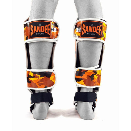 Sandee Kids Shin Guards Camo Orange