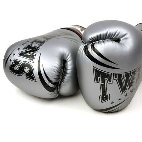 Twins Special FBGVDM3-TW6 Synthetic-Leather Boxing Gloves - Grey