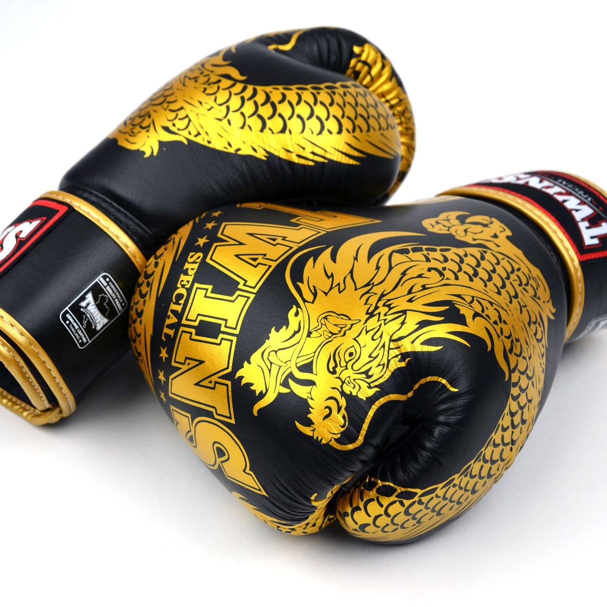 Twins Special FBGVL4-49 Boxing Gloves - Dragon - Black-Gold