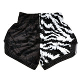 Twins Special Muaythai Shorts - JUNGLE Black-White
