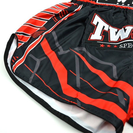 Twins Special Muaythai Shorts - RACING Black-Red