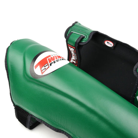 Twins Special SGL10 Leather Shin Pads - Dark Green