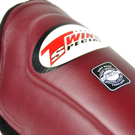 Twins Special SGL10 Leather Shin Pads - Maroon