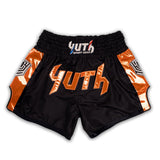 Yuth Hologram Muaythai Shorts Black-Orange