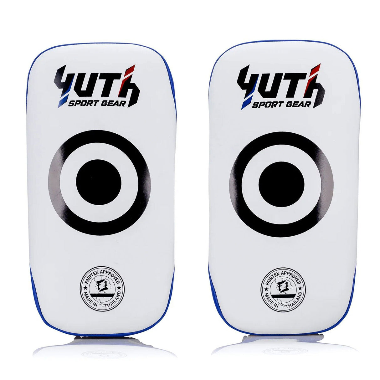 Yuth Thai Kick Pads White-Blue-Red