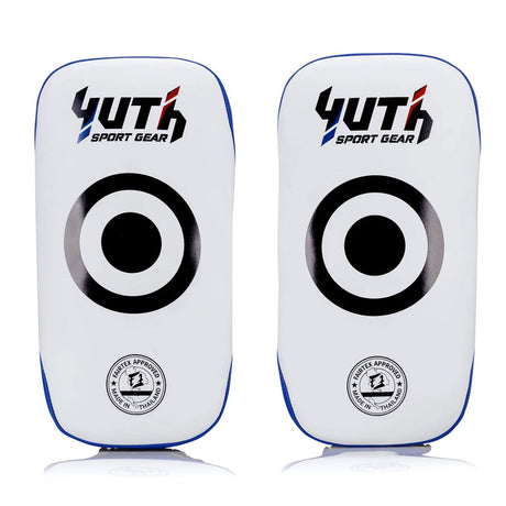 Yuth Thai Kick Pads White-Blue-Red